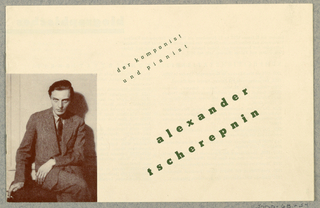 Brochure, Der Komponist und Pianist Alexander Tscherepnin [The Composer and Pianist Alexander Tscherepnin]