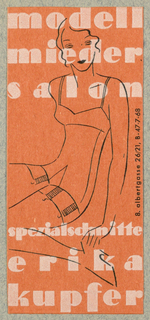 Business Card, Modell Mieder Salon - Erika Kupfer