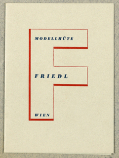 Business Card, Modellhüte Friedl, Wien