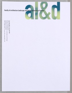 Letterhead, Letterhead for Faculty of Architecture Landscape and Design, University of Toronto