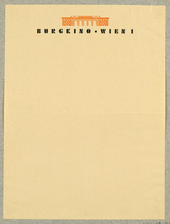 Letterhead, Burgkino, Wien