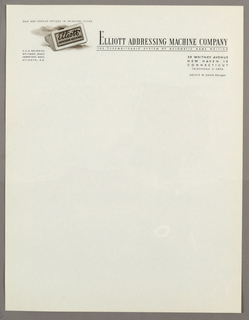 Letterhead, Elliott Addressing Machin