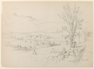 Drawing, Artists Sketching at Chocorua Pond, New Hampshire