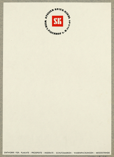 Letterhead, SK/Atelier Spitz-Kindl, Wien