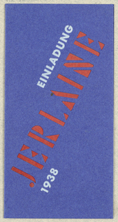 Announcement, Ein ladung Jerlaine 1938 [Jerlaine fabric line announcement 1938]