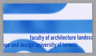 Business Card, Business Card for Faculty of Architecture Landscape and Design, University of Toronto