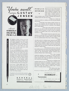 Advertisement, Kimberly Drawing Pencils: "You're Swell"