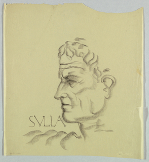 Drawing, Male Head Facing Left, Sulla