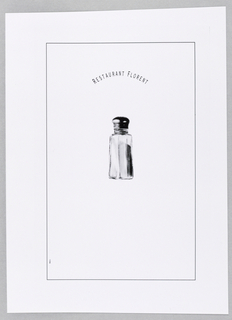 Advertisement, Restaurat Florent:  Salt Shaker