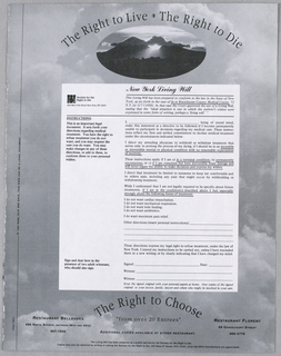 Advertisement, Restaurant Florent:  Living Will