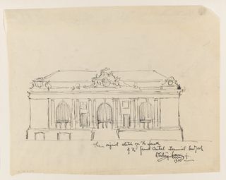Drawing, Grand Central Terminal, New York, NY: Design for Façade