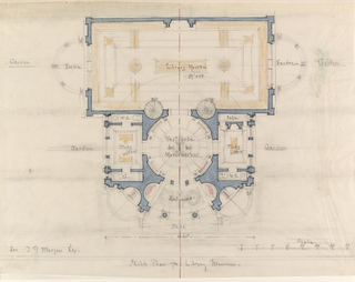 Drawing, Plan, Sketch for Library Museum for J. Pierpont Morgan, Esq., New York