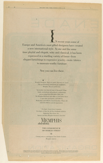Advertisement, Memphis (Condomimums):  New York Times Advertisement