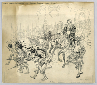 Drawing, "The Triumphal Entry of Columbus into Barcelona" (Columbus Honored in Spain)