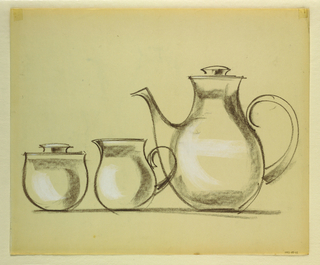 Drawing, Coffee pot, cream pitcher