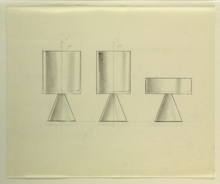 Drawing, Three geometric goblets (