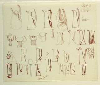 Drawing, Studies of pitchers; deta