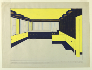 Drawing, Perspective of Bar Side, Penthouse Club, 1946