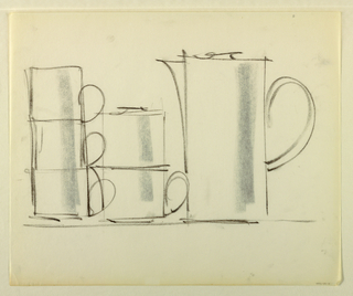 Drawing, Stackable coffee set: cof