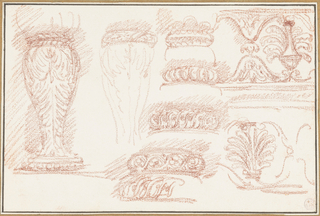 Drawing, Study of balusters and sculptural motifs