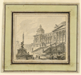 Drawing, Palace on a High Terrace