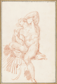 Drawing, Ignudo from Sistine Chapel ceiling