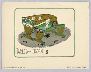 Print, Gazette du Bon Ton, Vol. 2, No. 10, Tables-Gigogne, Plate 48