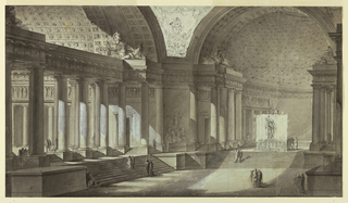 Drawing, Architectural Fantasy: Temple of Athena Interior
