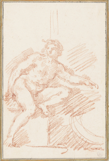 Drawing, Ignudo from Sistine Chapel ceiling