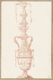 Drawing, Vase with arabesque decoration