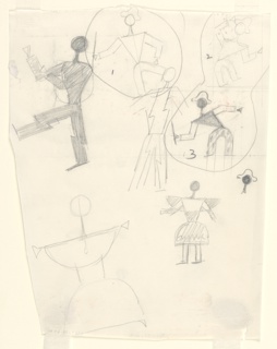 Drawing, Studies of Harlequin Figures