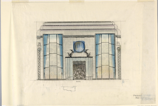 Drawing, Fireplace Wall Elevation, Dining Room, Agnes Miles Carpenter Residence, 950 Fifth Avenue, New York, NY