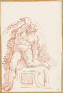 Drawing, Ignudo from Sistine Chapel ceiling