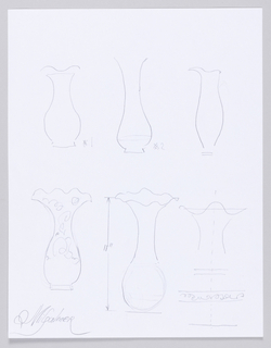 Drawing, Designs for Tall Bee Vase