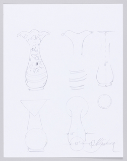 Drawing, Designs for Tall Bee Vase