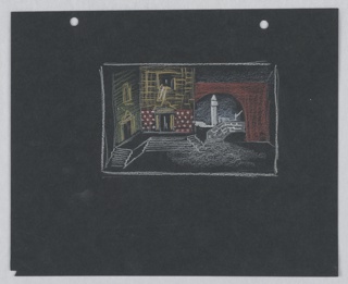 Drawing, Stage Design: Study for Act IV, Scene 1, for "Othello"