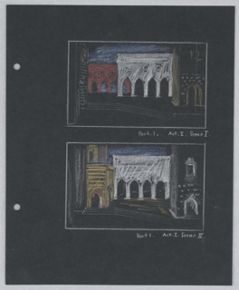 Drawing, Stage Design: Act I, Scenes 1 and 2, for "Othello"
