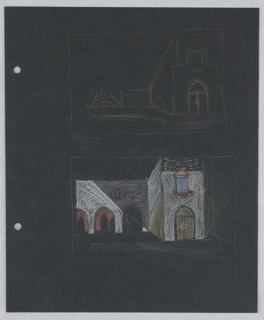 Drawing, Stage Design: Studies for Act IV, Scene 1, for "Othello"