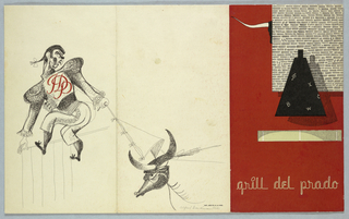 Drawing, Matador with Bull, Grill del Prado