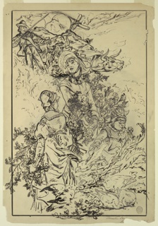 Drawing, In the Mountains (Decorative Design)