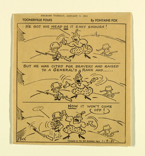 Print, Newspaper Proof for Cartoon (Toonerville Folks)