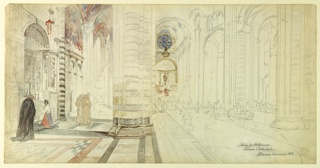 Drawing, Study for Watercolor, Siena Cathedral