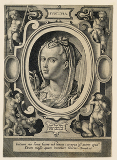 Print, Justice (Iustitia), plate 5 from the "Virtutum theologicarum et cardinalium"