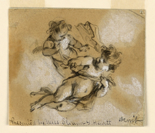 Drawing, Design for a Painting, Two Flying Putti