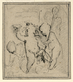 Drawing, The Young Bacchus with Two Companions