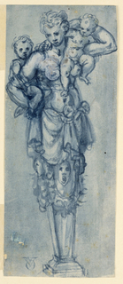 Drawing, Design for a terminal figure of Charity
