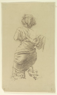 Drawing, Study for a kneeling woman, “Vintage Festival,” Mendelssohn Glee Club, New York, NY