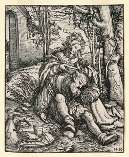 Print, Delilah Cutting Samson's Hair