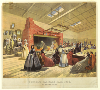 Print, Brooklyn Sanitary Fair of 1864: New England Kitchen