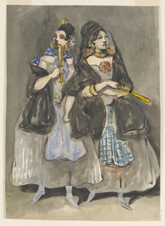 Drawing, Two Spanish Women Promenading